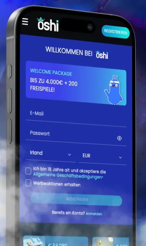 Oshi online casino for new player onboarding